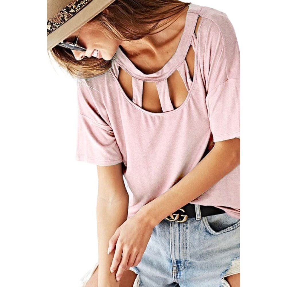 Bibi✨LOW STOCK ✨Strapping Jersey Top in Pink Sizes S M
